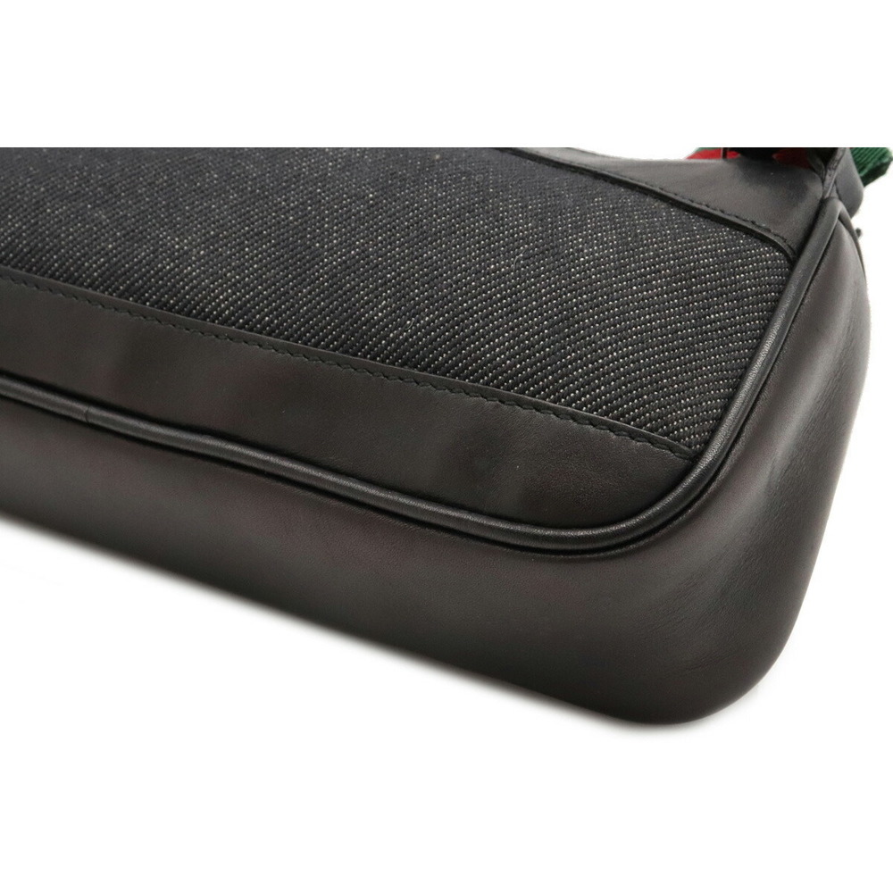 Gucci Pouch Leather Black Accessory Sherry Line View 3